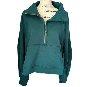 Lululemon Scuba Oversized Funnel Neck Half Zip Storm Teal Size XL/XXL NWT $128